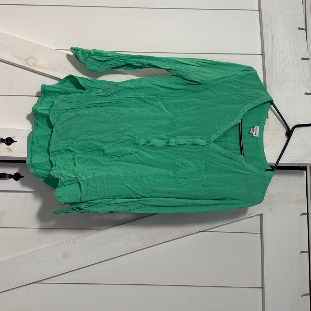 Green Button-Up Blouse